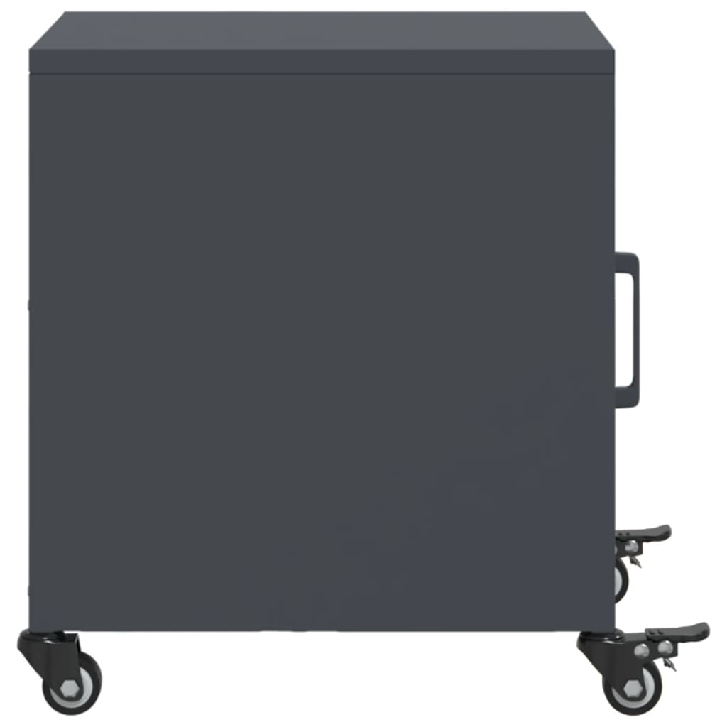 Bedside tables 2 pcs. Anthracite 36x39x43.5 cm steel