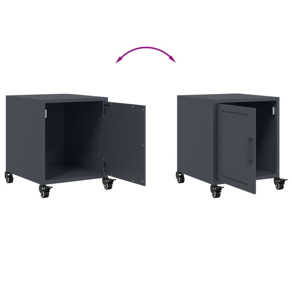 Bedside tables 2 pcs. Anthracite 36x39x43.5 cm steel