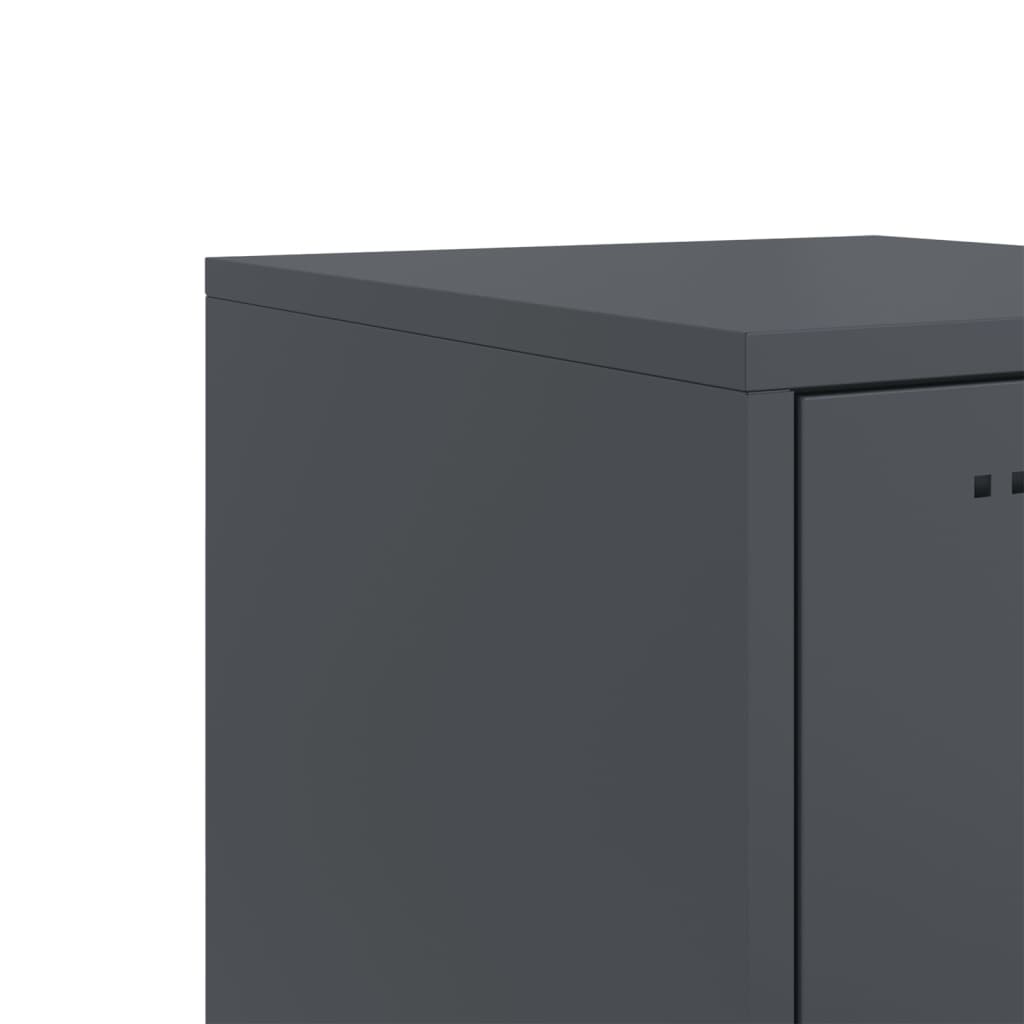 Bedside tables 2 pcs. Anthracite 36x39x43.5 cm steel
