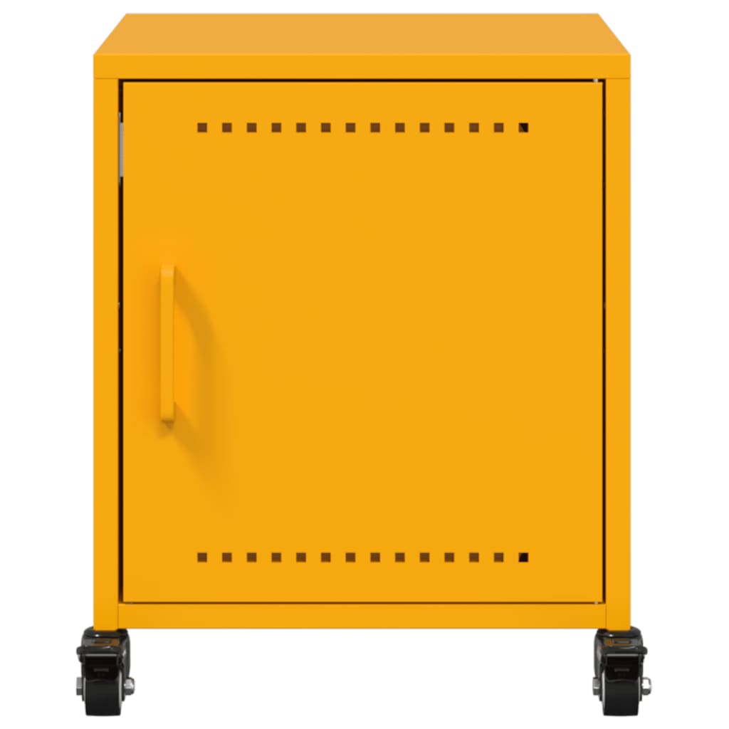 Bedside table mustard yellow 36x39x43.5 cm steel