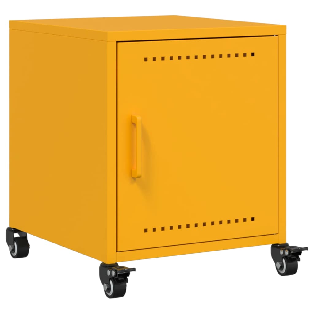 Tables de chevet 2 pcs. Jaune moutarde 36x39x43,5 cm en acier