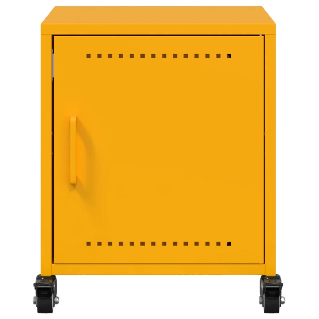 Tables de chevet 2 pcs. Jaune moutarde 36x39x43,5 cm en acier
