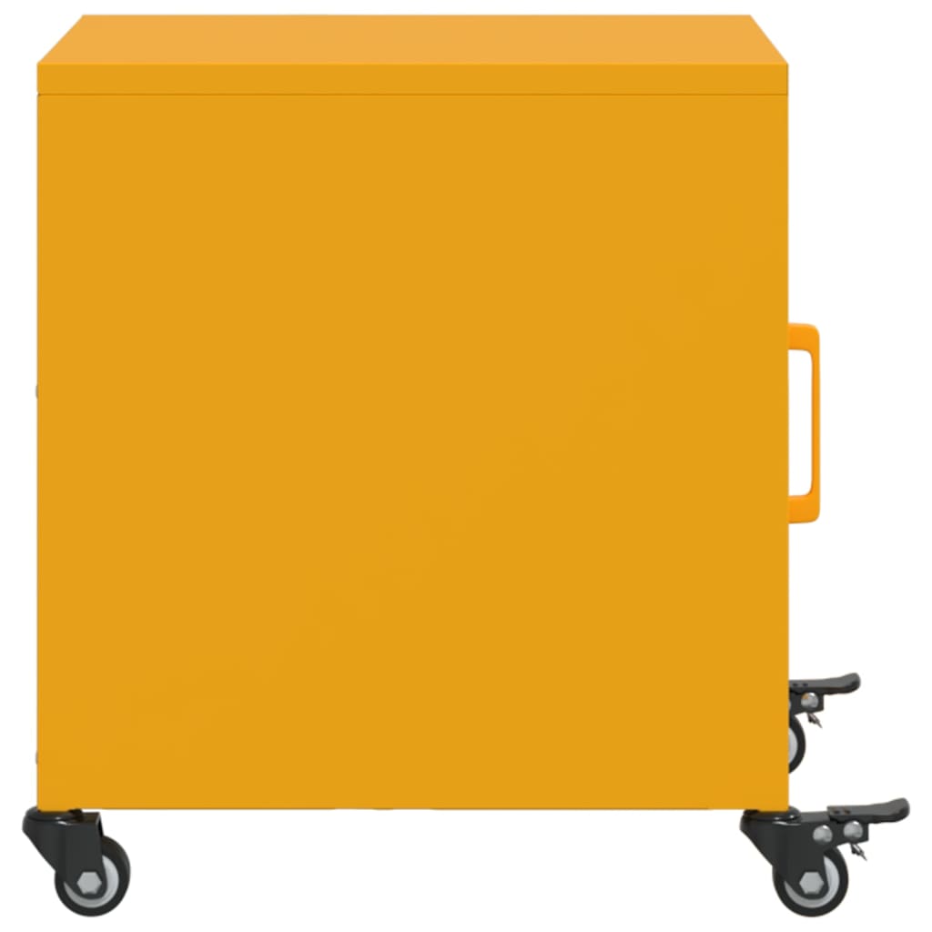 Tables de chevet 2 pcs. Jaune moutarde 36x39x43,5 cm en acier