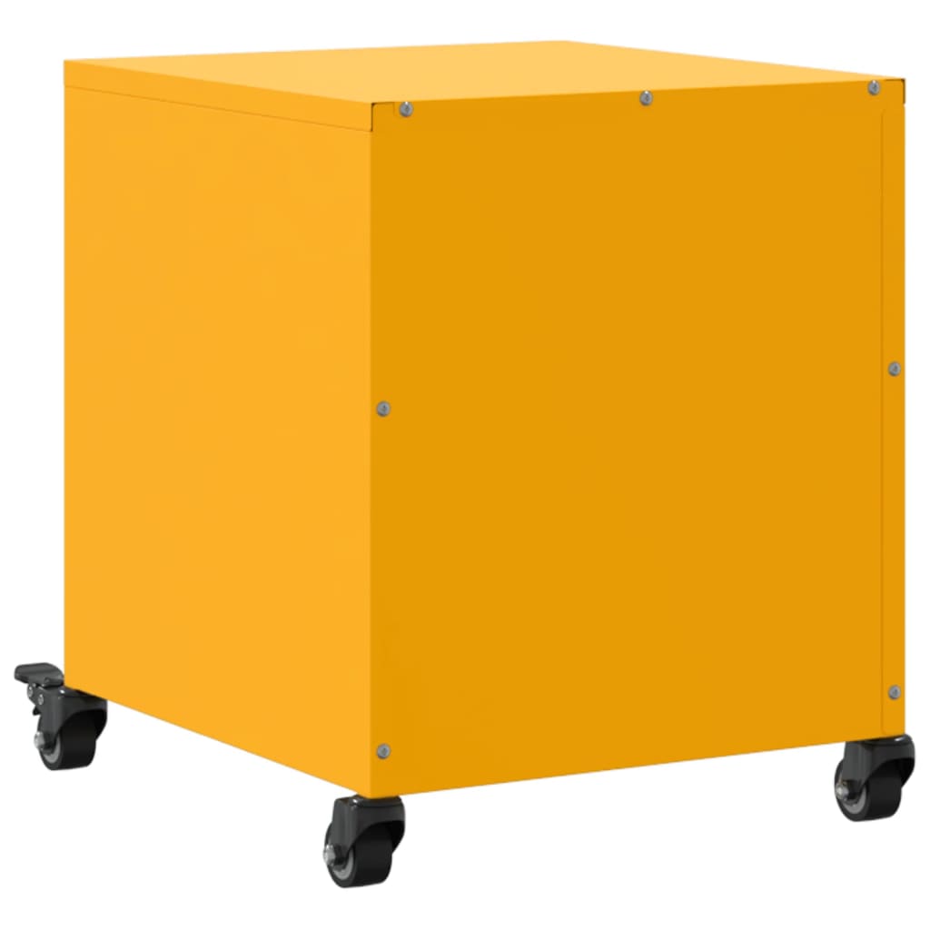 Tables de chevet 2 pcs. Jaune moutarde 36x39x43,5 cm en acier