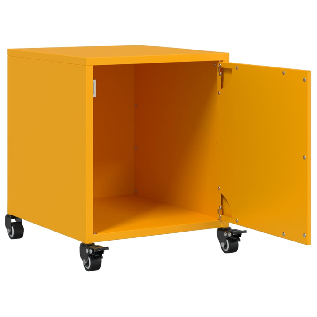 Tables de chevet 2 pcs. Jaune moutarde 36x39x43,5 cm en acier