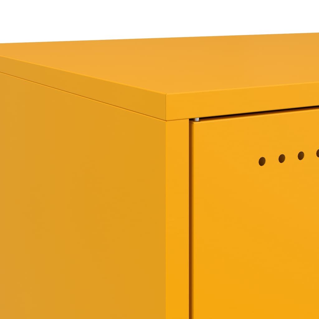 Tables de chevet 2 pcs. Jaune moutarde 36x39x43,5 cm en acier