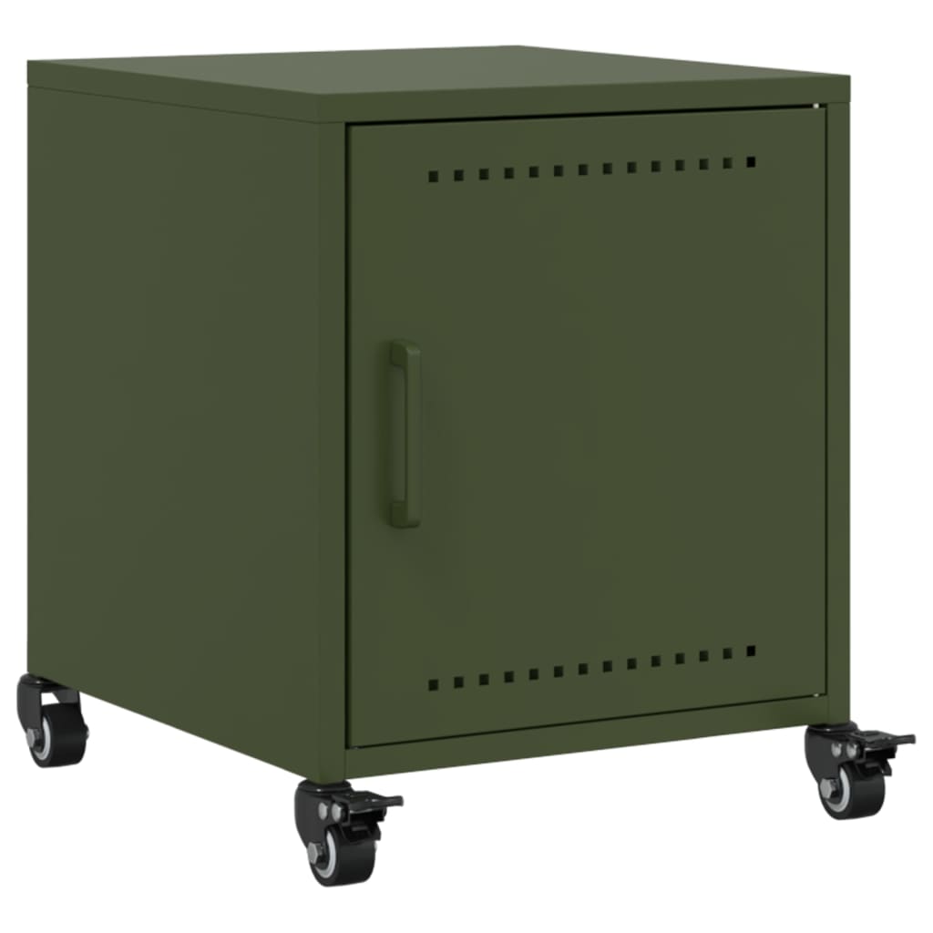 Bedside tables 2 pcs. Olive green 36x39x43.5 cm steel