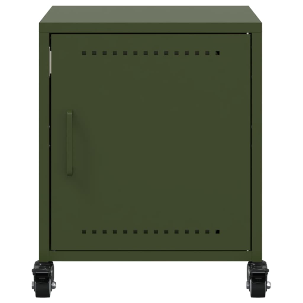 Bedside tables 2 pcs. Olive green 36x39x43.5 cm steel