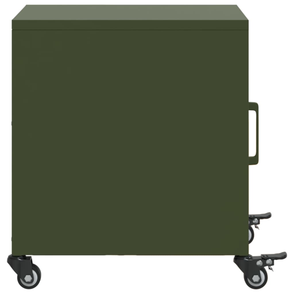 Bedside tables 2 pcs. Olive green 36x39x43.5 cm steel