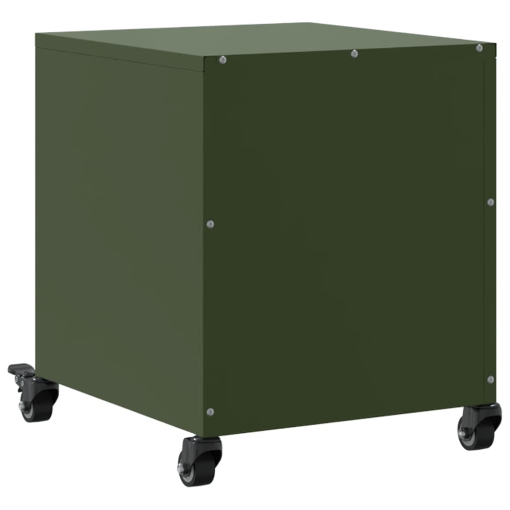 Bedside tables 2 pcs. Olive green 36x39x43.5 cm steel