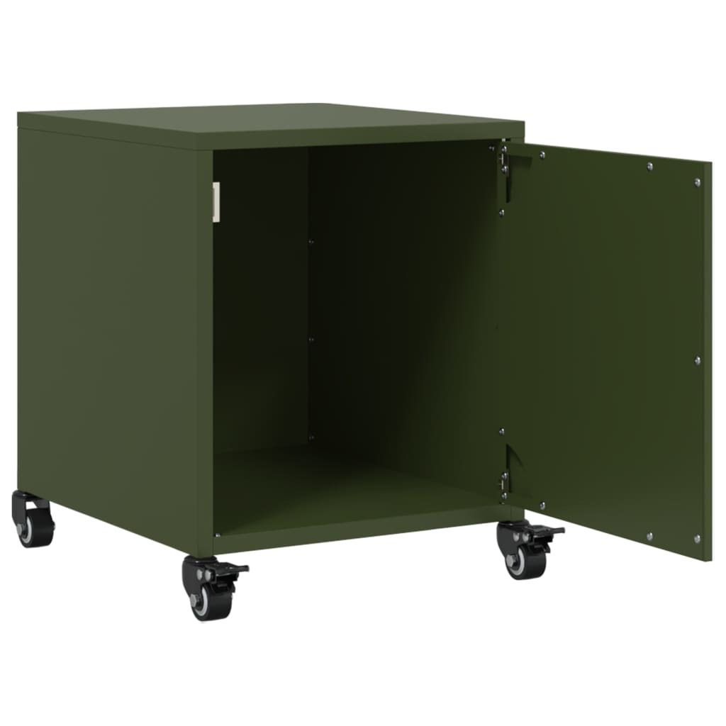 Bedside tables 2 pcs. Olive green 36x39x43.5 cm steel