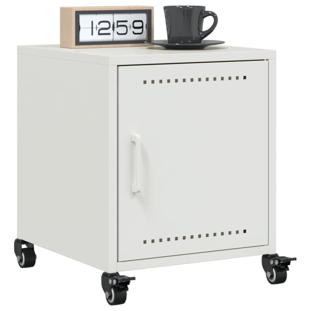 Tables de chevet 2 pcs. Blanc 36x39x43,5 cm en acier