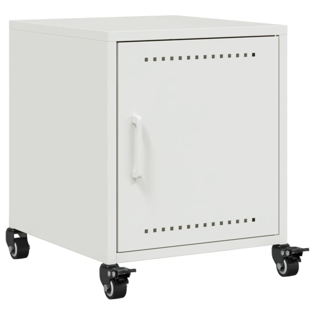 Tables de chevet 2 pcs. Blanc 36x39x43,5 cm en acier