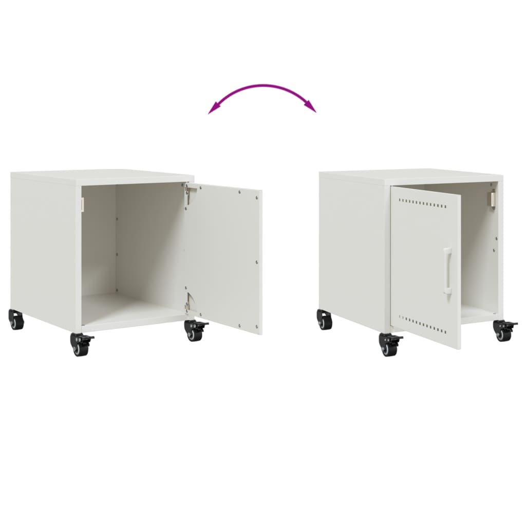 Tables de chevet 2 pcs. Blanc 36x39x43,5 cm en acier