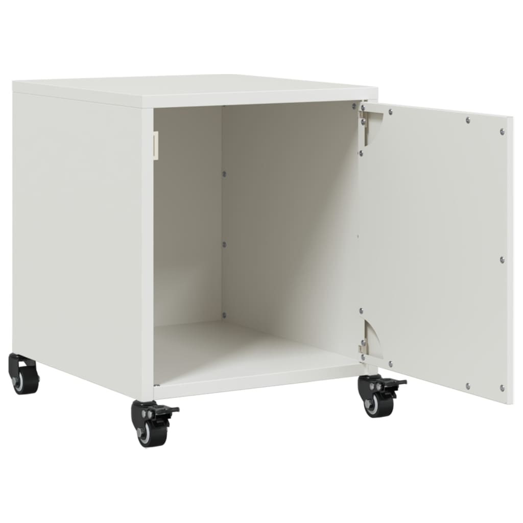 Tables de chevet 2 pcs. Blanc 36x39x43,5 cm en acier