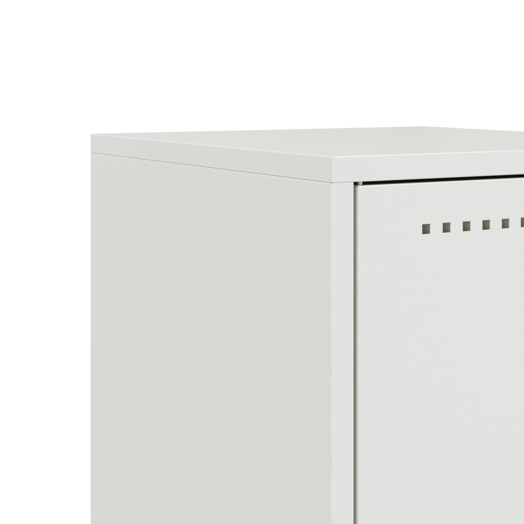 Tables de chevet 2 pcs. Blanc 36x39x43,5 cm en acier