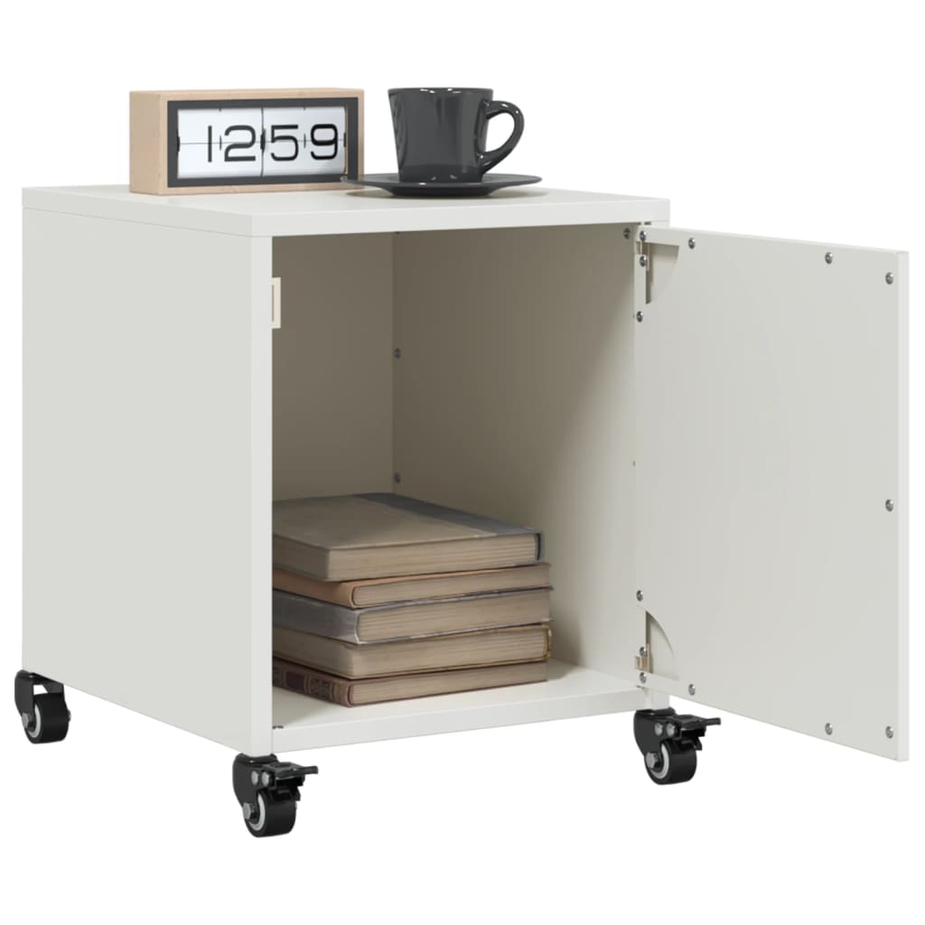 Tables de chevet 2 pcs. Blanc 36x39x43,5 cm en acier