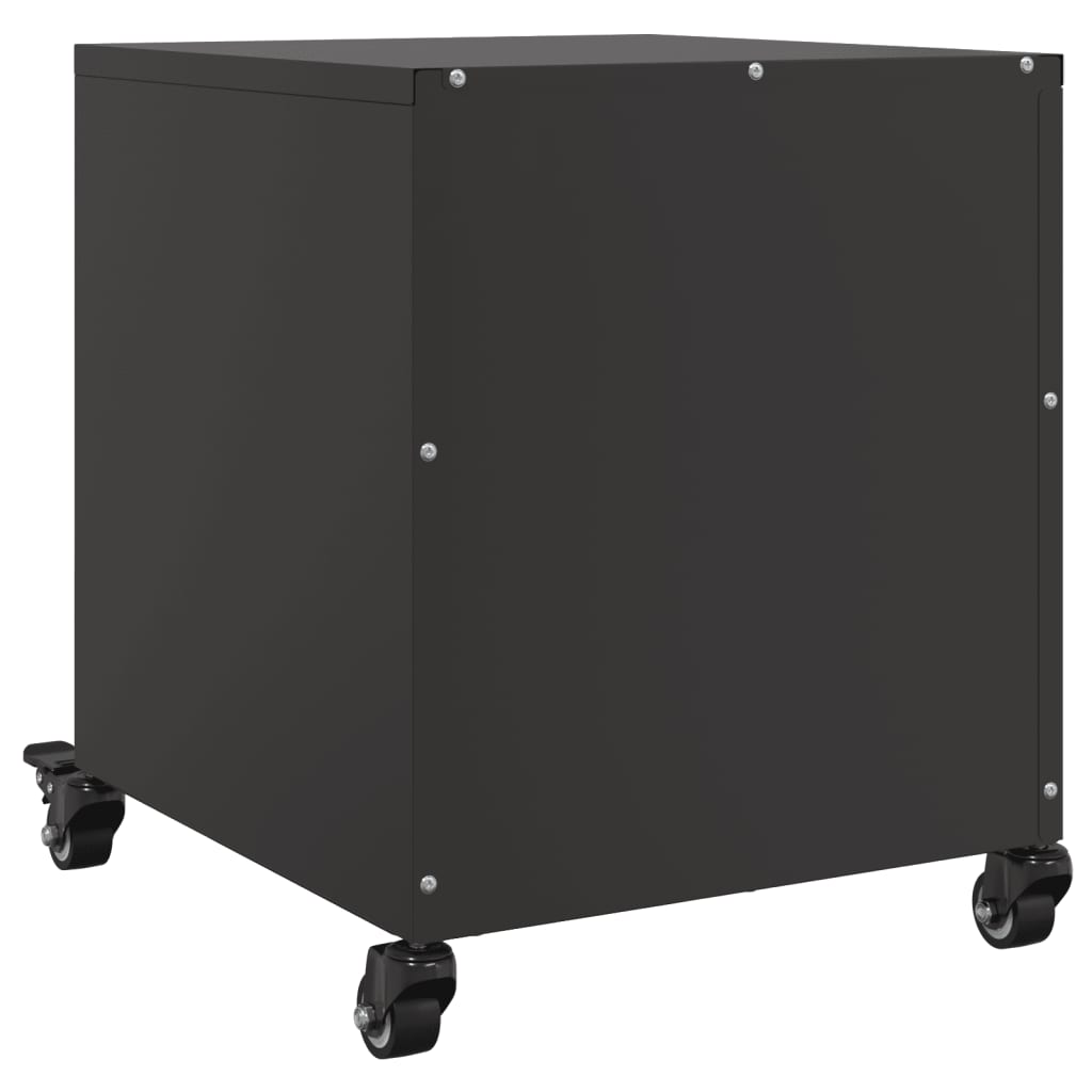 Bedside Table Black 36x39x43.5 cm Steel