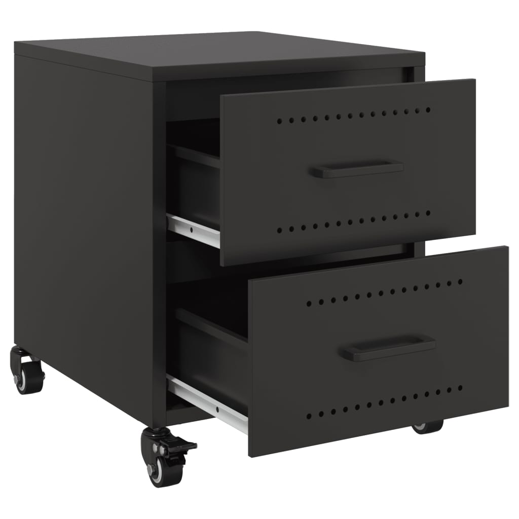 Bedside Table Black 36x39x43.5 cm Steel