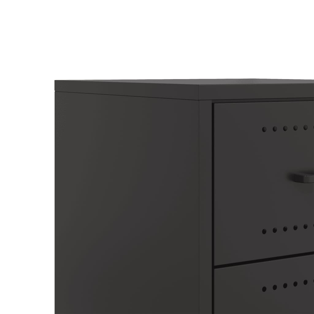 Bedside Table Black 36x39x43.5 cm Steel