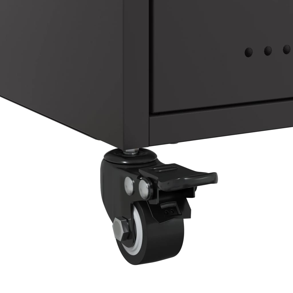 Bedside Table Black 36x39x43.5 cm Steel