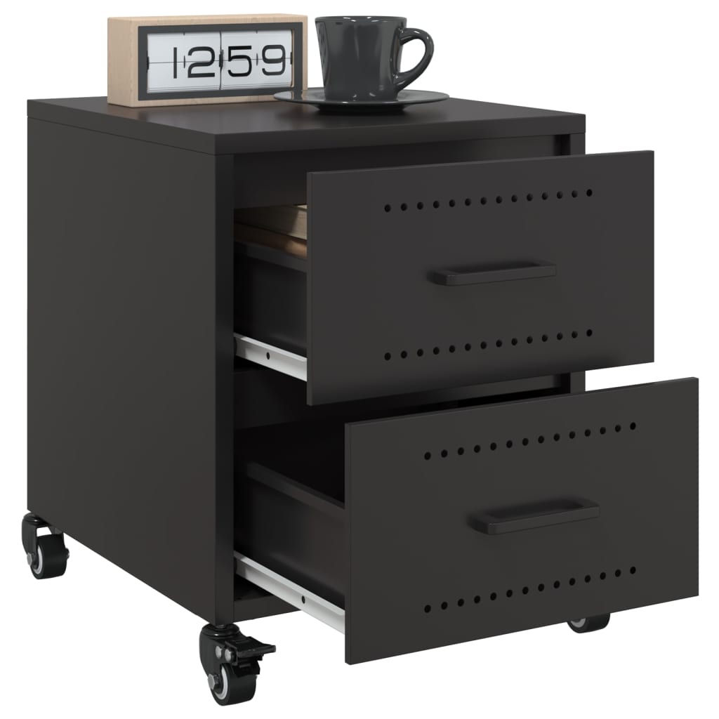 Tables de chevet 2 pcs. Noir 36x39x43,5 cm en acier
