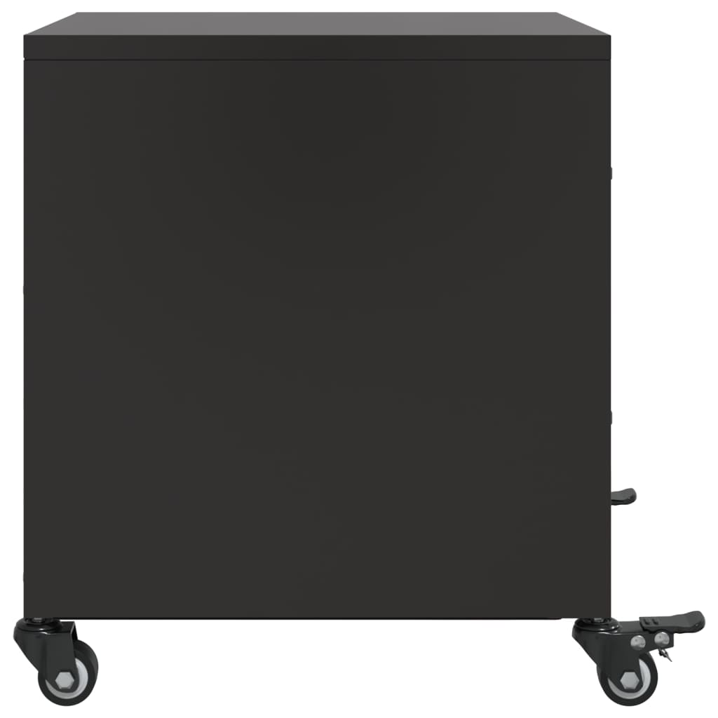Tables de chevet 2 pcs. Noir 36x39x43,5 cm en acier