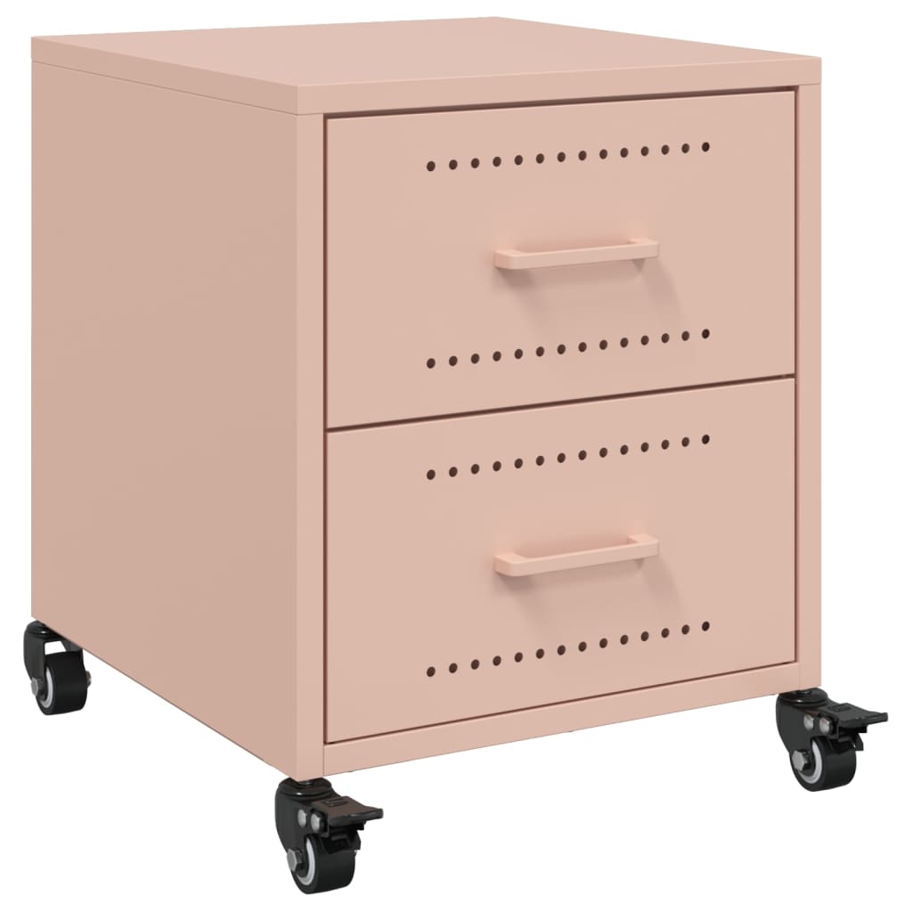 Bedside Table Pink 36x39x43.5 cm Steel