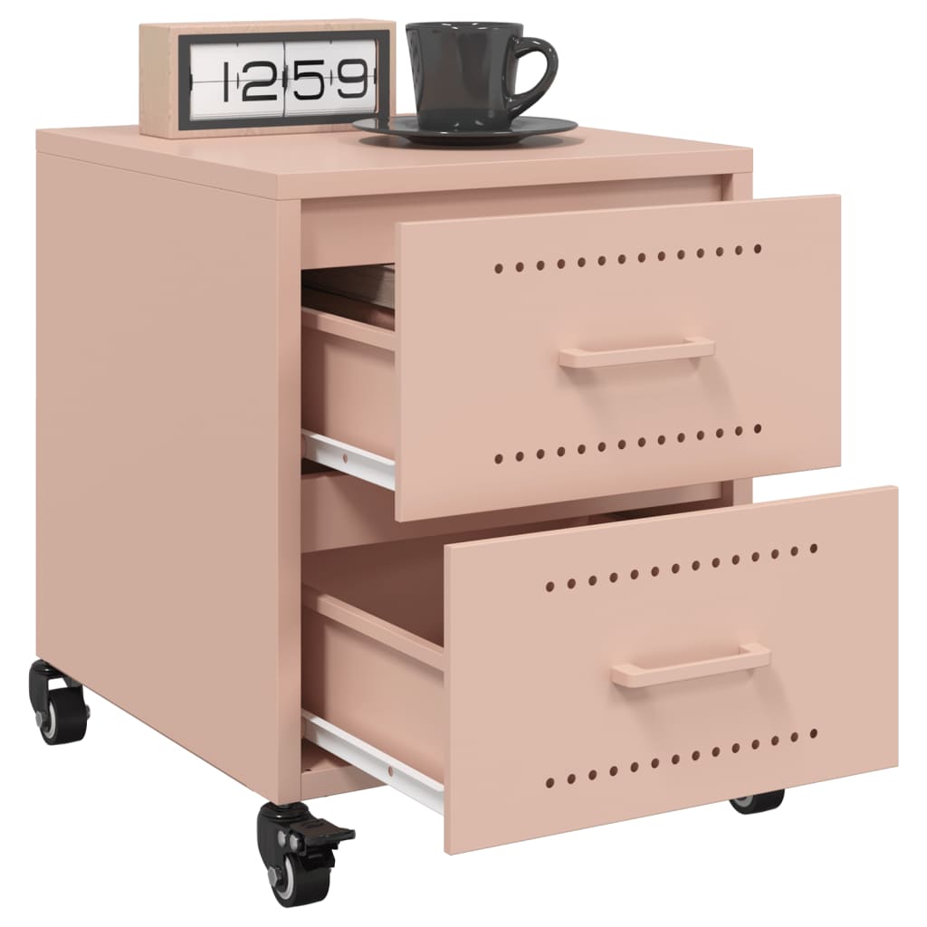 Bedside Table Pink 36x39x43.5 cm Steel