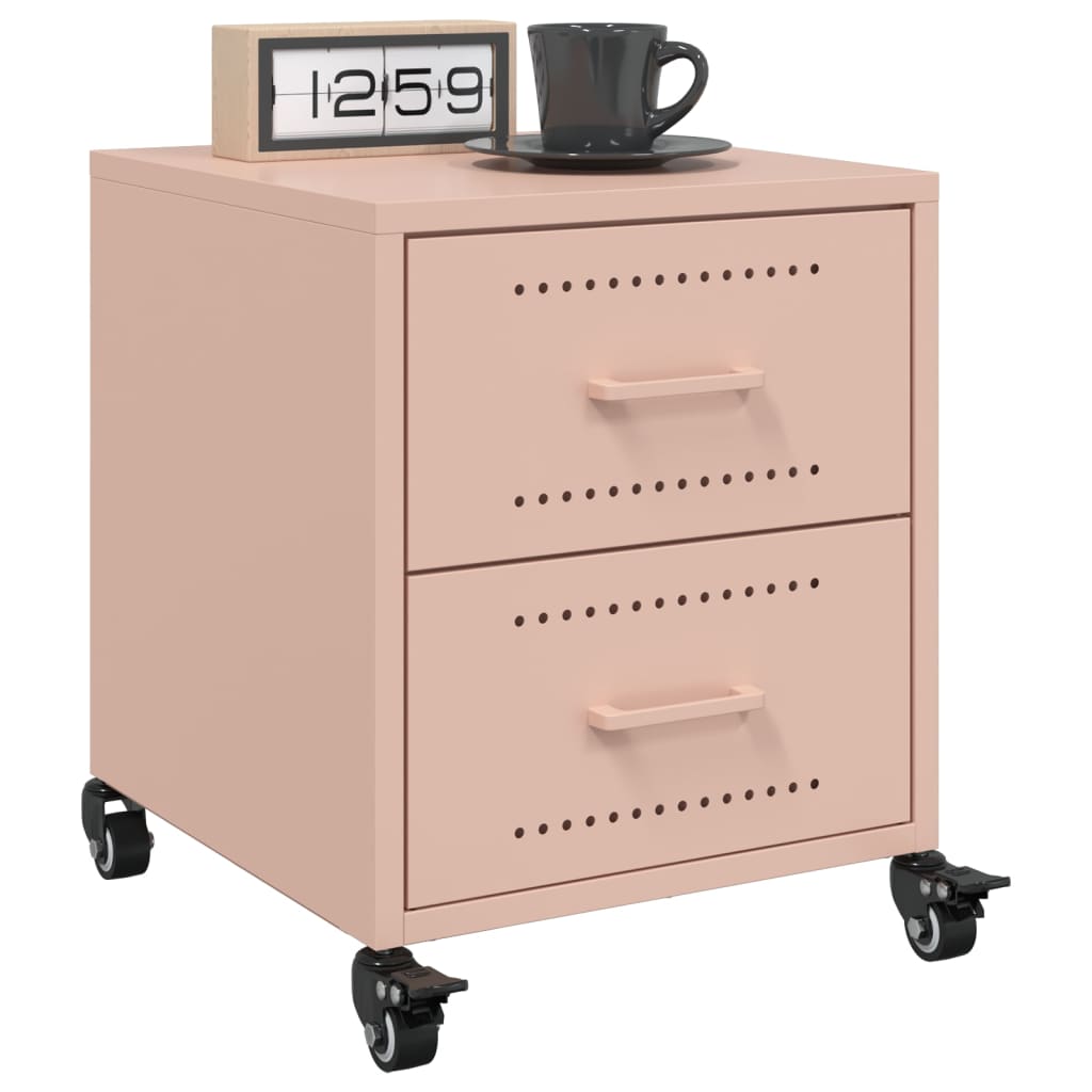 Bedside Table Pink 36x39x43.5 cm Steel