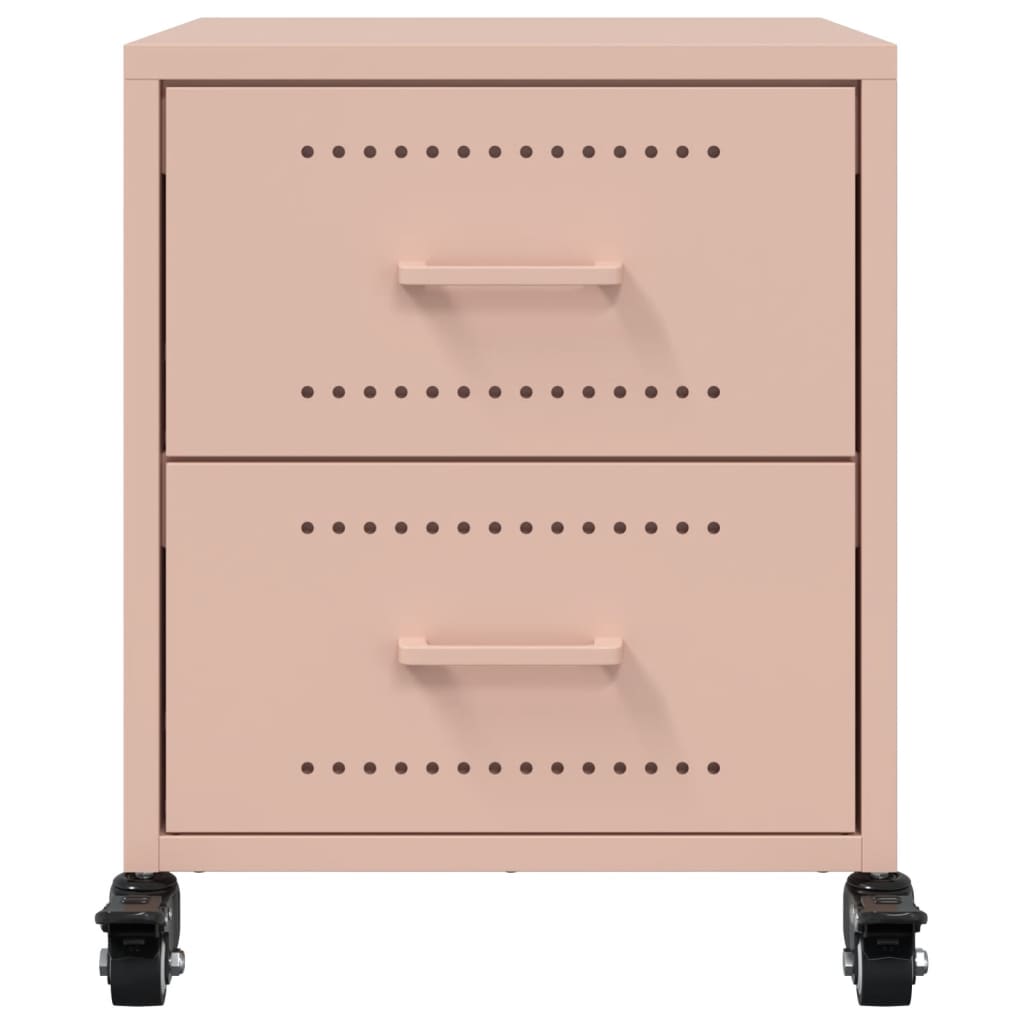 Bedside Table Pink 36x39x43.5 cm Steel