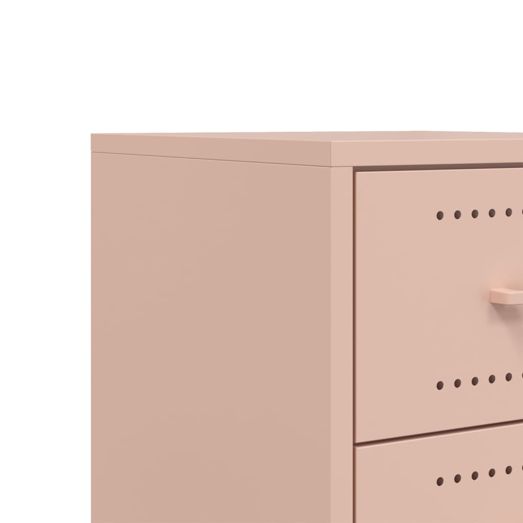 Bedside Table Pink 36x39x43.5 cm Steel