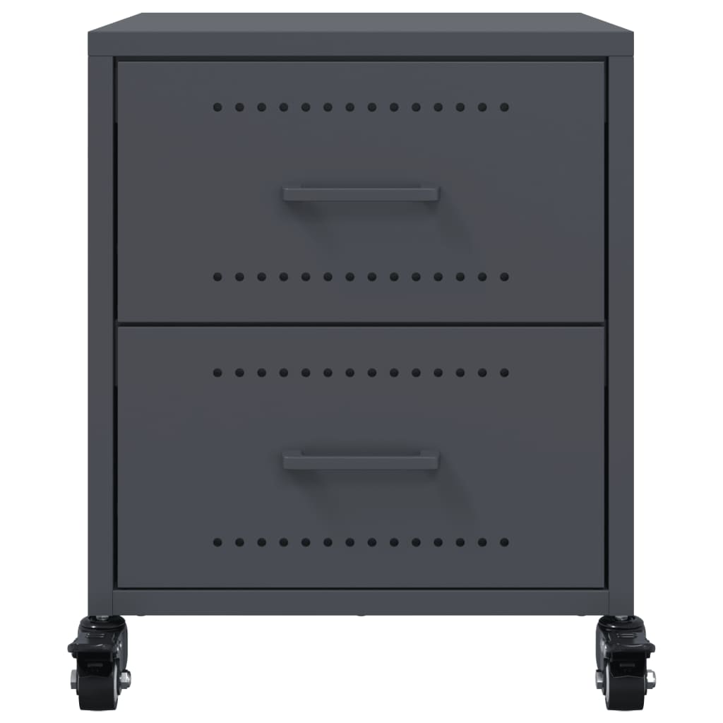 Bedside tables 2 pcs. Anthracite 36x39x43.5 cm steel
