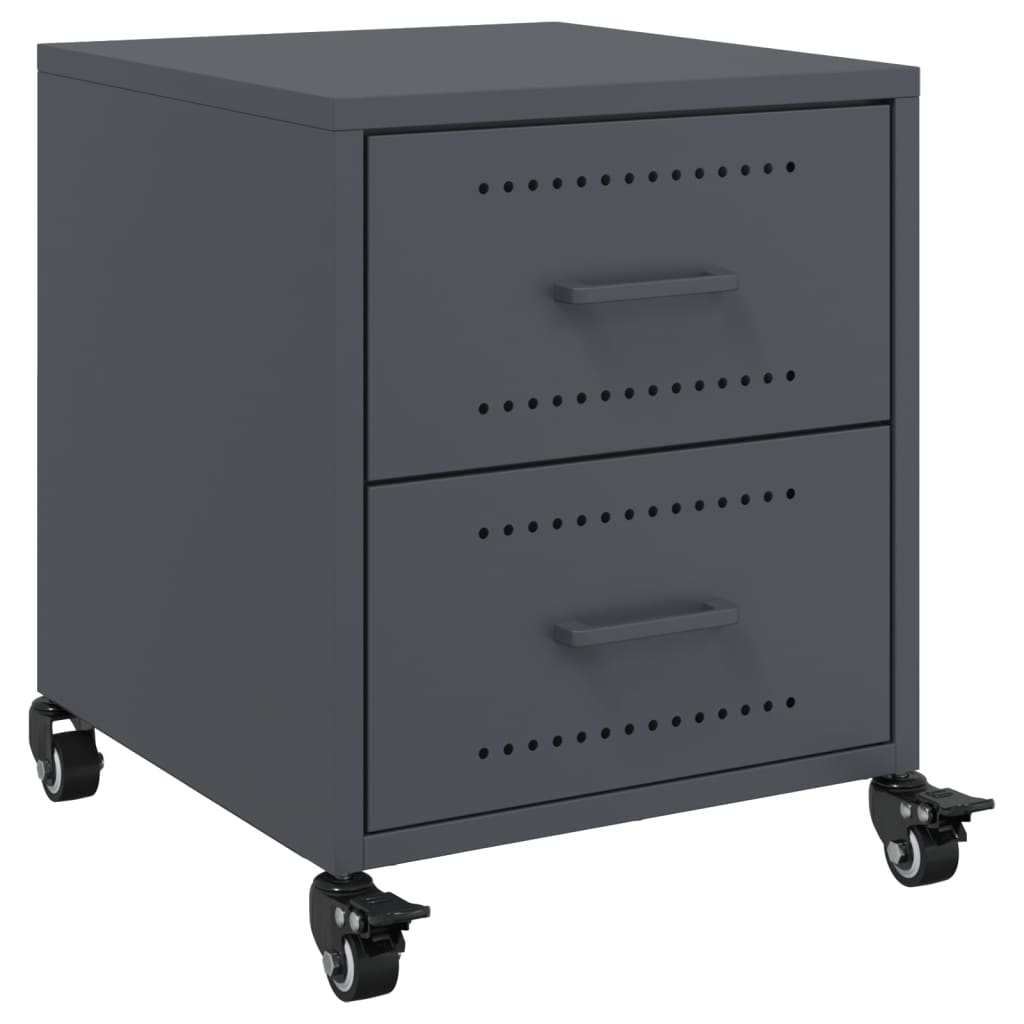 Bedside tables 2 pcs. Anthracite 36x39x43.5 cm steel