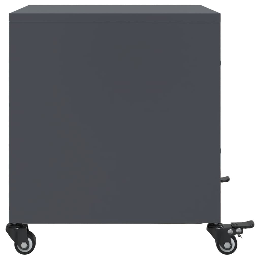 Bedside tables 2 pcs. Anthracite 36x39x43.5 cm steel