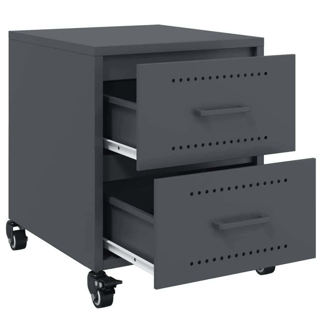 Bedside tables 2 pcs. Anthracite 36x39x43.5 cm steel