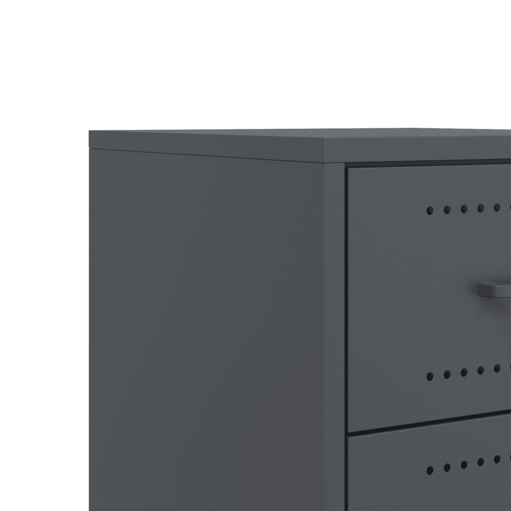 Bedside tables 2 pcs. Anthracite 36x39x43.5 cm steel