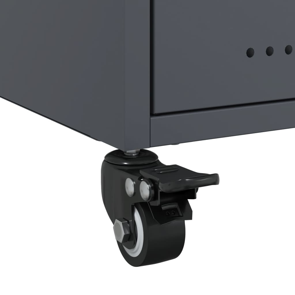 Bedside tables 2 pcs. Anthracite 36x39x43.5 cm steel