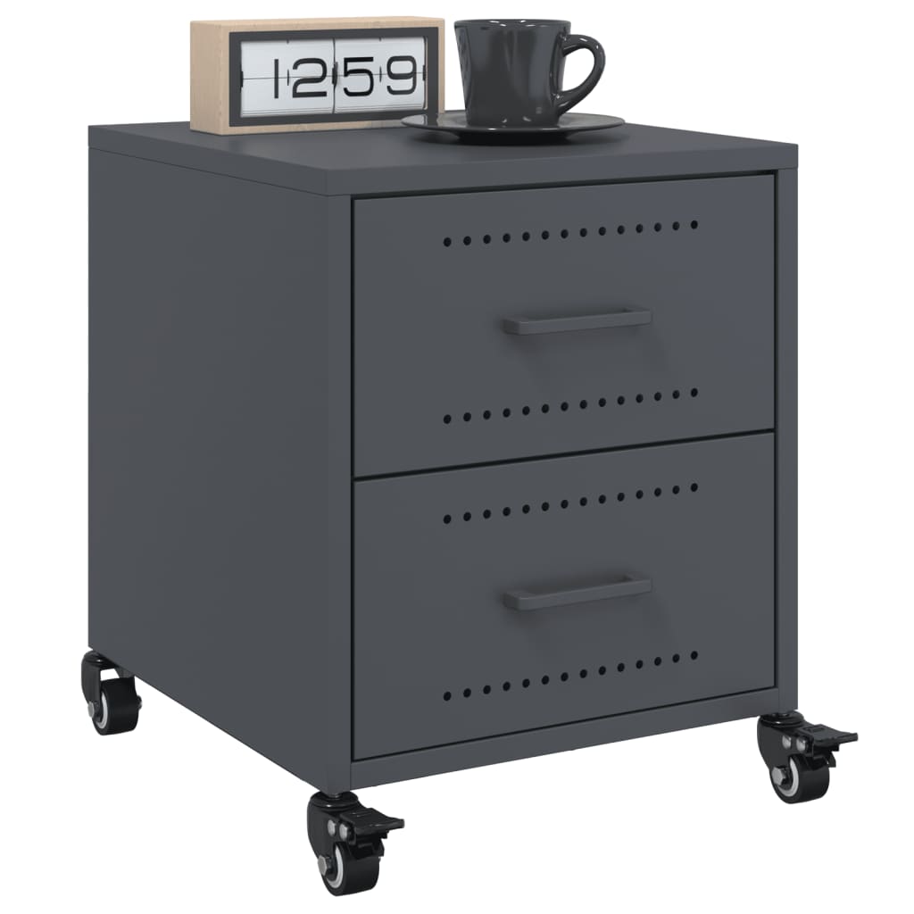 Bedside tables 2 pcs. Anthracite 36x39x43.5 cm steel