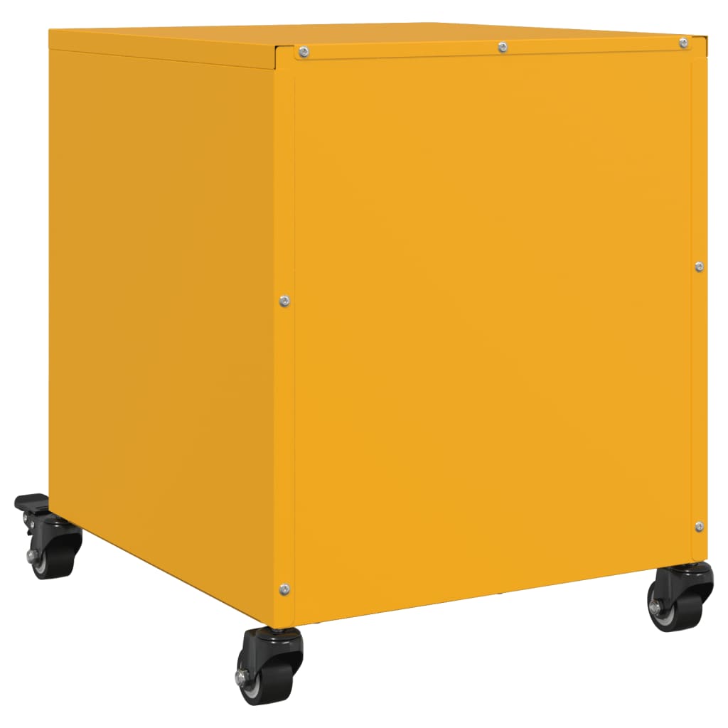 Tables de chevet 2 pcs. Jaune moutarde 36x39x43,5 cm en acier