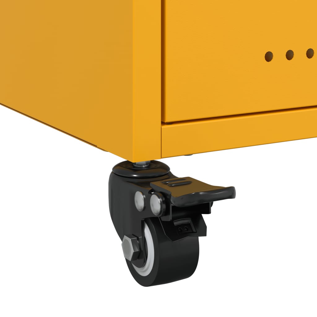 Tables de chevet 2 pcs. Jaune moutarde 36x39x43,5 cm en acier