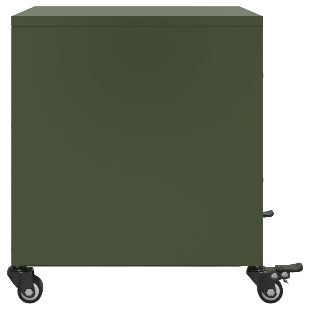 Bedside tables 2 pcs. Olive green 36x39x43.5 cm steel
