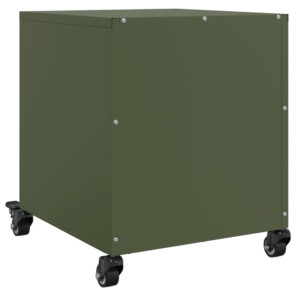 Bedside tables 2 pcs. Olive green 36x39x43.5 cm steel