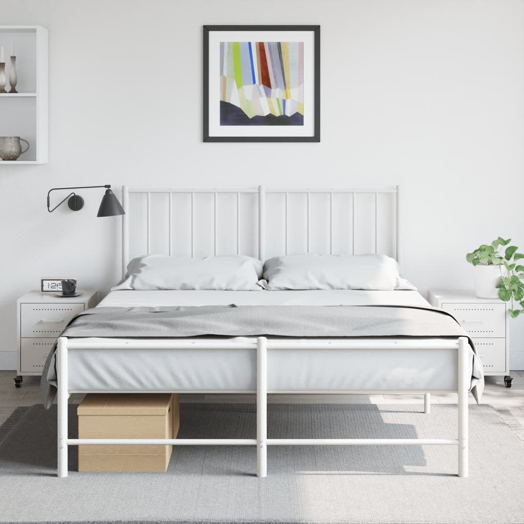 Tables de chevet 2 pcs. Blanc 36x39x43,5 cm en acier