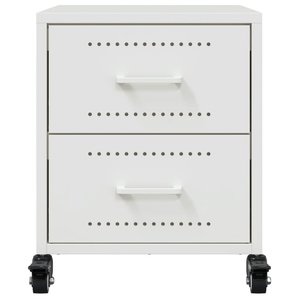 Tables de chevet 2 pcs. Blanc 36x39x43,5 cm en acier