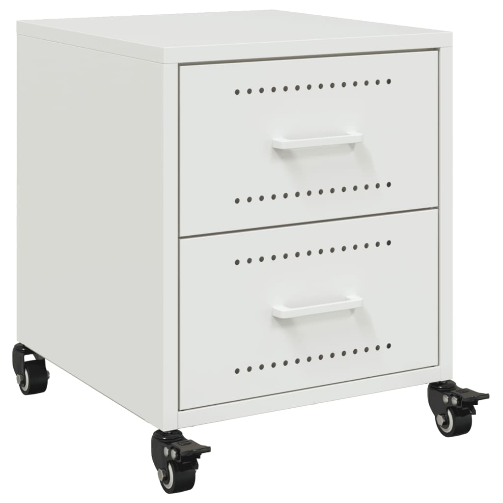 Tables de chevet 2 pcs. Blanc 36x39x43,5 cm en acier