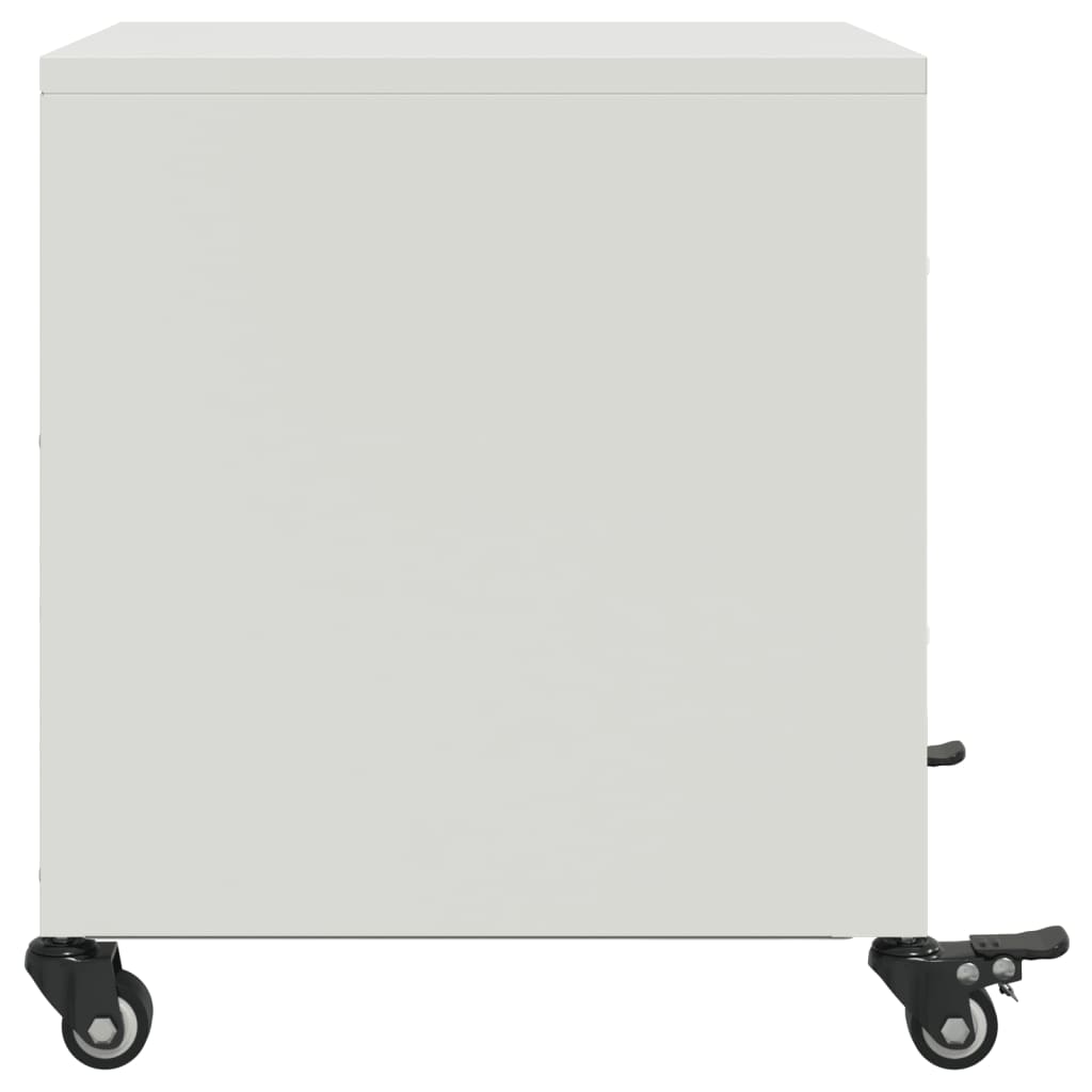 Tables de chevet 2 pcs. Blanc 36x39x43,5 cm en acier
