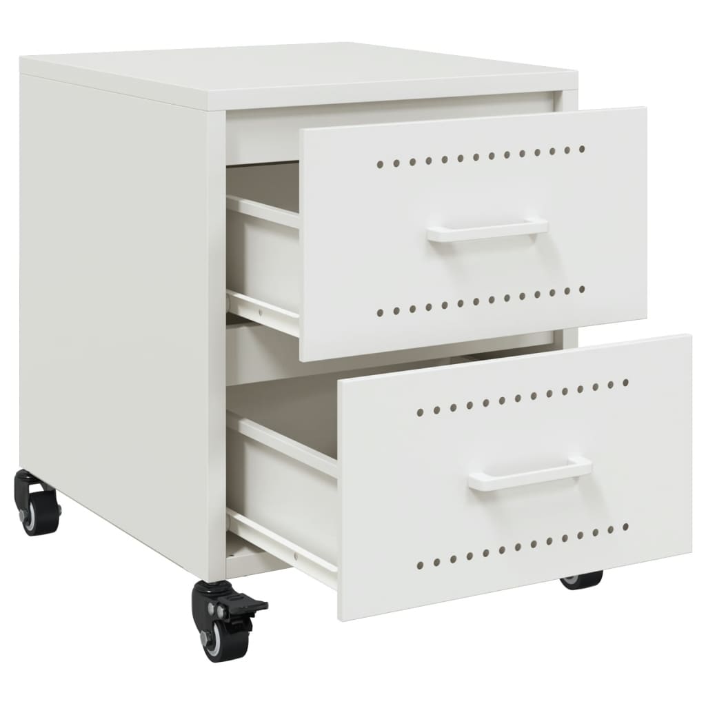 Tables de chevet 2 pcs. Blanc 36x39x43,5 cm en acier