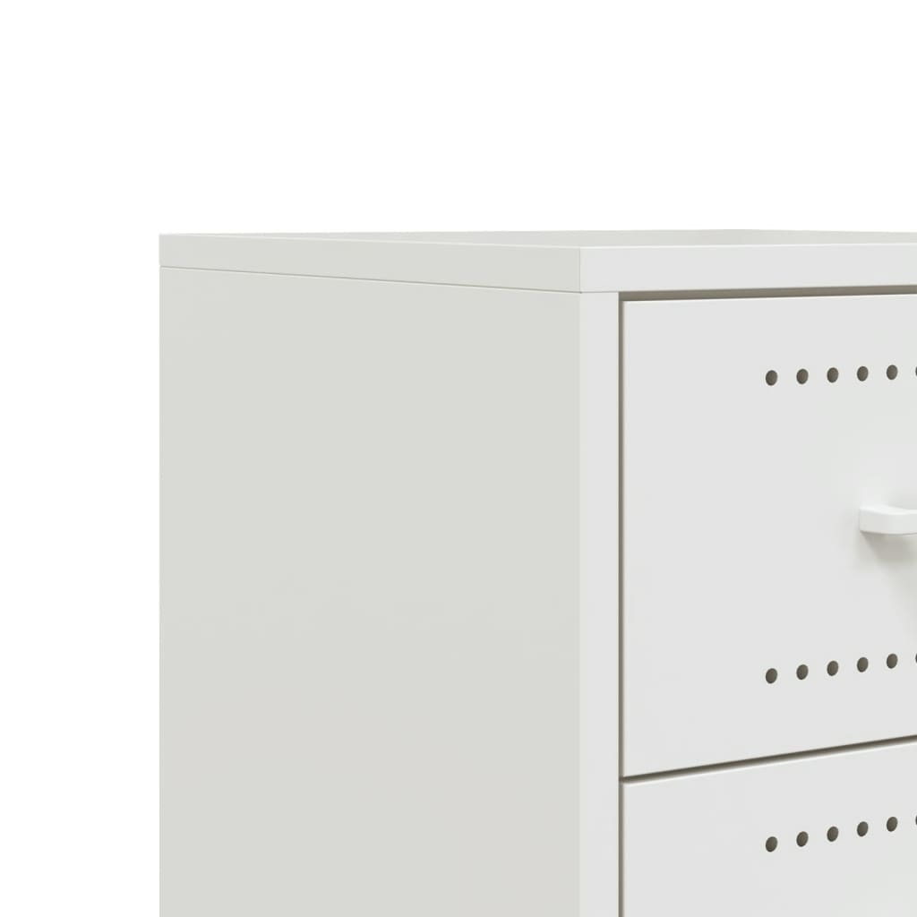 Tables de chevet 2 pcs. Blanc 36x39x43,5 cm en acier
