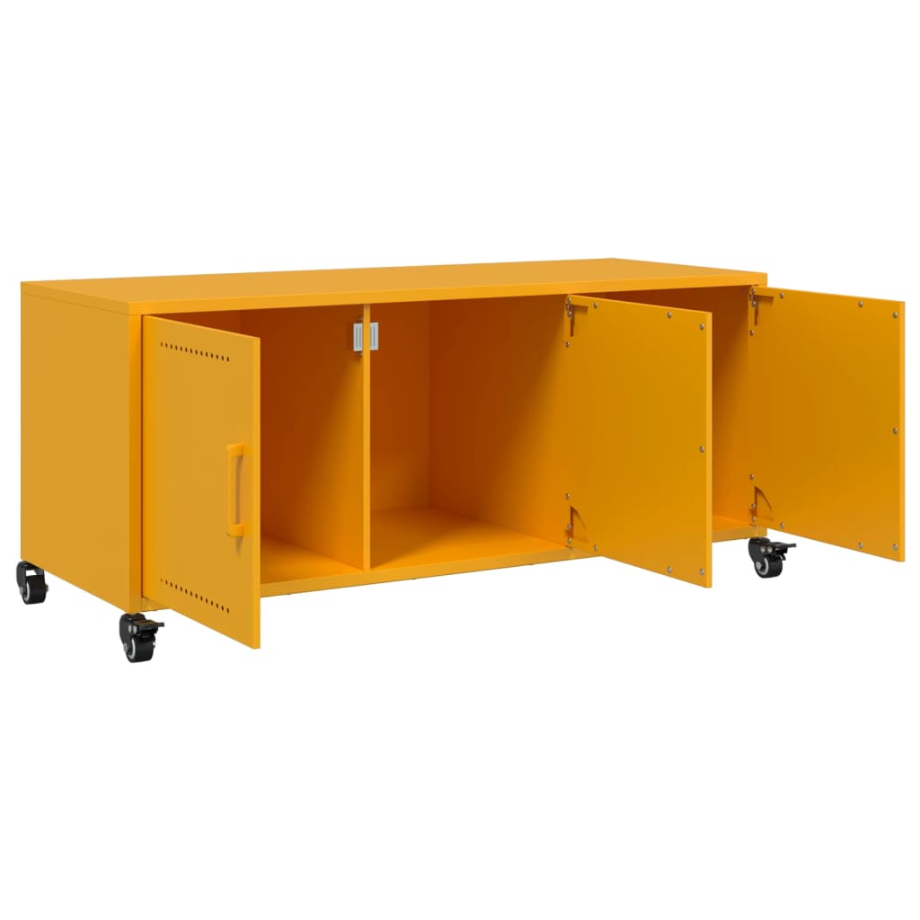 Meuble TV jaune moutarde 100,5x39x43,5 cm en acier